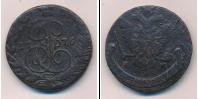 Монета 1762 – 1796 Екатерина II 5 копеек Медь 1776