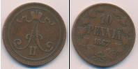 Монета 1855 – 1881 Александр II 10 пенни Медь 1867