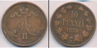 Монета 1855 – 1881 Александр II 10 пенни Медь 1875