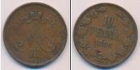 Монета 1881 – 1894 Александр III 10 пенни Медь 1889
