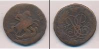Монета 1741 – 1761 Елизавета Петровна 2 копейки Медь 1758