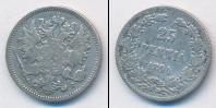 Монета 1881 – 1894 Александр III 25 пенни Серебро 1894