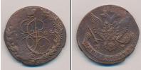 Монета 1762 – 1796 Екатерина II 5 копеек Медь 1784