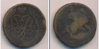 Монета 1741 – 1761 Елизавета Петровна 2 копейки Медь 1757