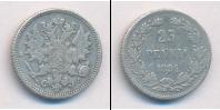 Монета 1881 – 1894 Александр III 25 пенни Серебро 1894