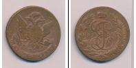 Монета 1762 – 1796 Екатерина II 5 копеек Медь 1765