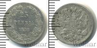 Монета 1881 – 1894 Александр III 25 пенни Серебро 1889