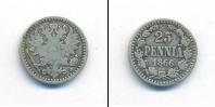 Монета 1855 – 1881 Александр II 25 пенни Серебро 1866