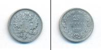 Монета 1881 – 1894 Александр III 25 пенни Серебро 1891