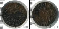 Монета 1689 – 1725 Петр I 1 деньга Медь 1712