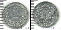 Монета 1881 – 1894 Александр III 25 пенни Серебро 1890