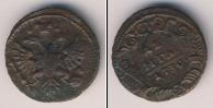 Монета 1730 – 1740 Анна Иоанновна 1 деньга Медь 1730