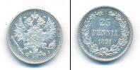 Монета 1881 – 1894 Александр III 25 пенни Серебро 1891