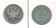 Монета 1881 – 1894 Александр III 25 пенни Серебро 1890