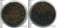 Монета 1689 – 1725 Петр I 1 деньга Медь 1712