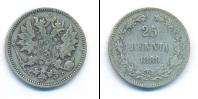 Монета 1881 – 1894 Александр III 25 пенни Серебро 1889