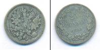 Монета 1881 – 1894 Александр III 25 пенни Серебро 1890