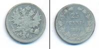 Монета 1881 – 1894 Александр III 25 пенни Серебро 1894