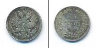 Монета 1881 – 1894 Александр III 25 пенни Серебро 1890