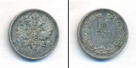Монета 1881 – 1894 Александр III 25 пенни Серебро 1891