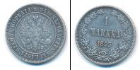 Монета 1881 – 1894 Александр III 1 марка Серебро 1893