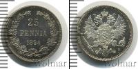 Монета 1881 – 1894 Александр III 25 пенни Серебро 1894