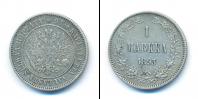 Монета 1881 – 1894 Александр III 1 марка Серебро 1893