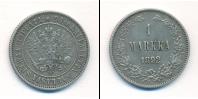 Монета 1881 – 1894 Александр III 1 марка Серебро 1892