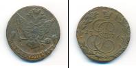 Монета 1762 – 1796 Екатерина II 5 копеек Медь 1776