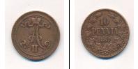 Монета 1855 – 1881 Александр II 10 пенни Медь 1867