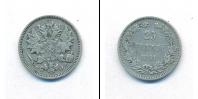 Монета 1881 – 1894 Александр III 25 пенни Серебро 1891