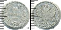Монета 1881 – 1894 Александр III 25 пенни Серебро 1891