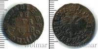 Монета 1689 – 1725 Петр I 1 деньга Медь 1712