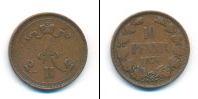 Монета 1855 – 1881 Александр II 10 пенни Медь 1876