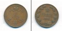 Монета 1881 – 1894 Александр III 10 пенни Медь 1889