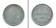 Монета 1881 – 1894 Александр III 1 марка Серебро 1892