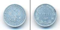 Монета 1881 – 1894 Александр III 1 марка Серебро 1890