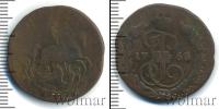 Монета 1762 – 1796 Екатерина II 1 копейка Медь 1766
