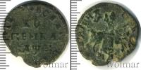 Монета 1689 – 1725 Петр I 1 копейка Медь 1714