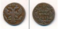 Монета 1730 – 1740 Анна Иоанновна 1 полушка Медь 1735