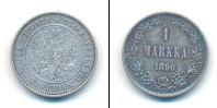 Монета 1881 – 1894 Александр III 1 марка Серебро 1890