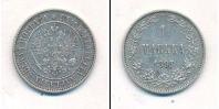 Монета 1881 – 1894 Александр III 1 марка Серебро 1893