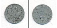 Монета 1881 – 1894 Александр III 25 пенни Серебро 1890