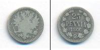 Монета 1855 – 1881 Александр II 25 пенни Серебро 1866