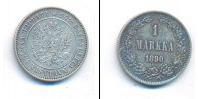 Монета 1881 – 1894 Александр III 1 марка Серебро 1890