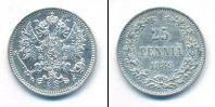 Монета 1881 – 1894 Александр III 25 пенни Серебро 1889
