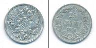 Монета 1881 – 1894 Александр III 25 пенни Серебро 1890