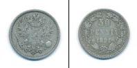 Монета 1881 – 1894 Александр III 50 пенни Серебро 1891