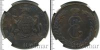 Монета 1762 – 1796 Екатерина II 10 копеек Медь 1776