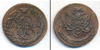 Монета 1762 – 1796 Екатерина II 5 копеек Медь 1782